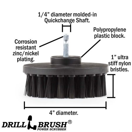 Drillbrush BBQ Accessories - Grill Brush - Rust Remover - BBQ Brush - Gas Grill 4in-S-K-QC-DB